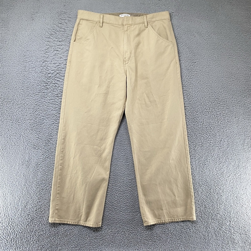 Banana Republic Loose Pants Mens 36x32 Beige Baggy 5 Pocket Cotton Chino Khaki